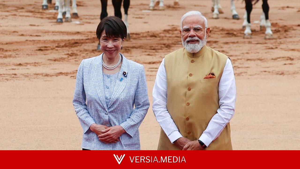 莫迪举行隆重仪式 欢迎日本首相高市早苗到访