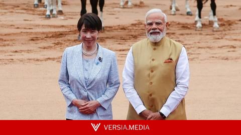 莫迪举行隆重仪式 欢迎日本首相高市早苗到访